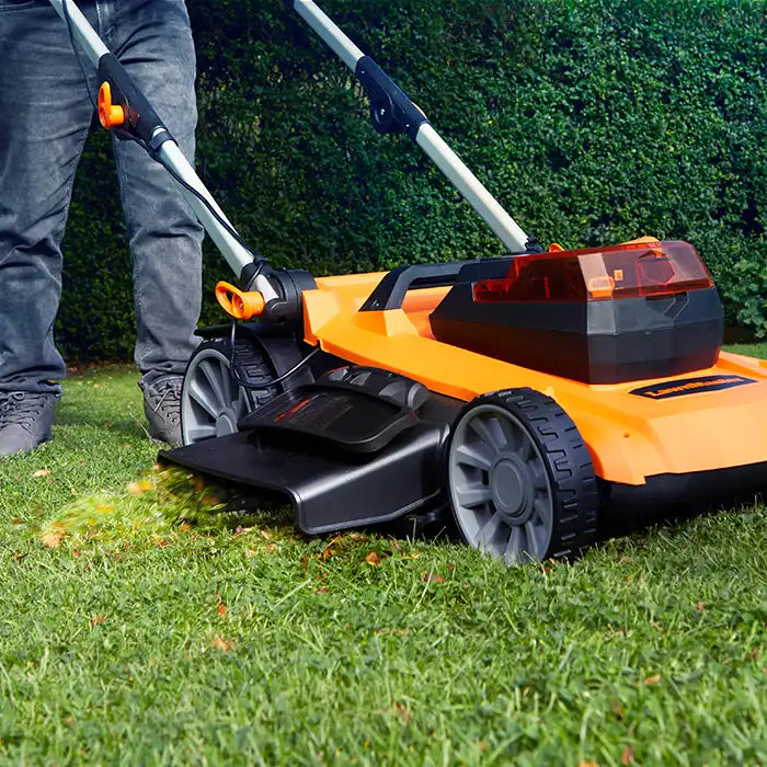 LawnMaster 48V 46cm Cordless Lawn Mower with side ejector
