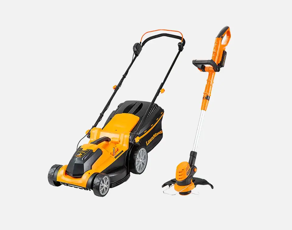 LawnMaster MX24V 37cm cordless  lawnmower and grass trimmer set
