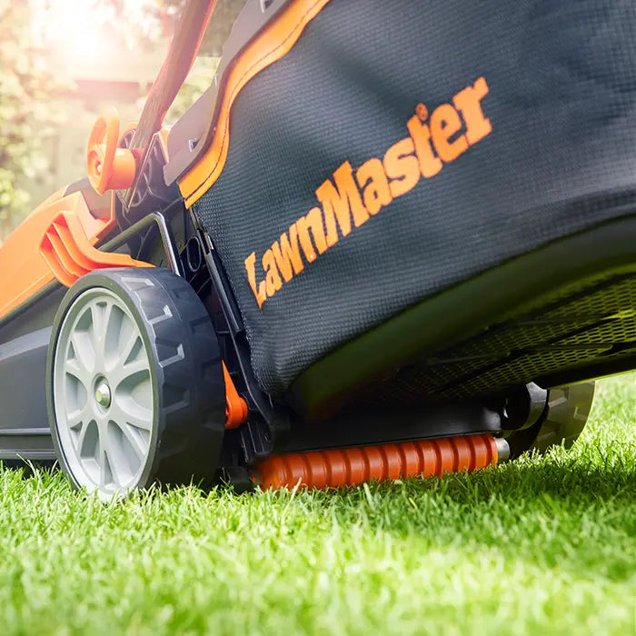 LawnMaster Electric 1400W 34cm Mower with Rear Roller