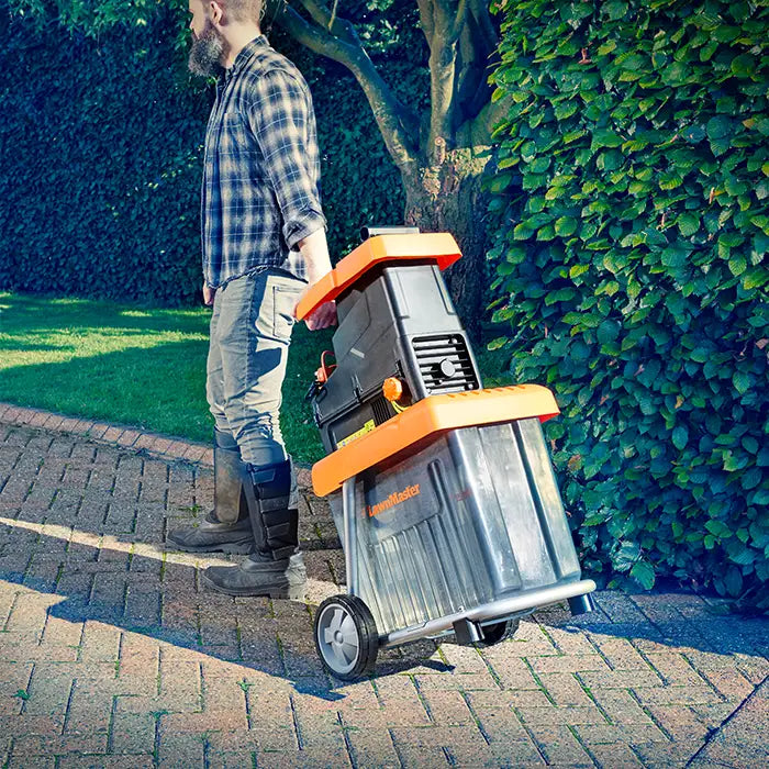 Robust and Powerful LawnMaster Quiet Shredder in a UK Garden