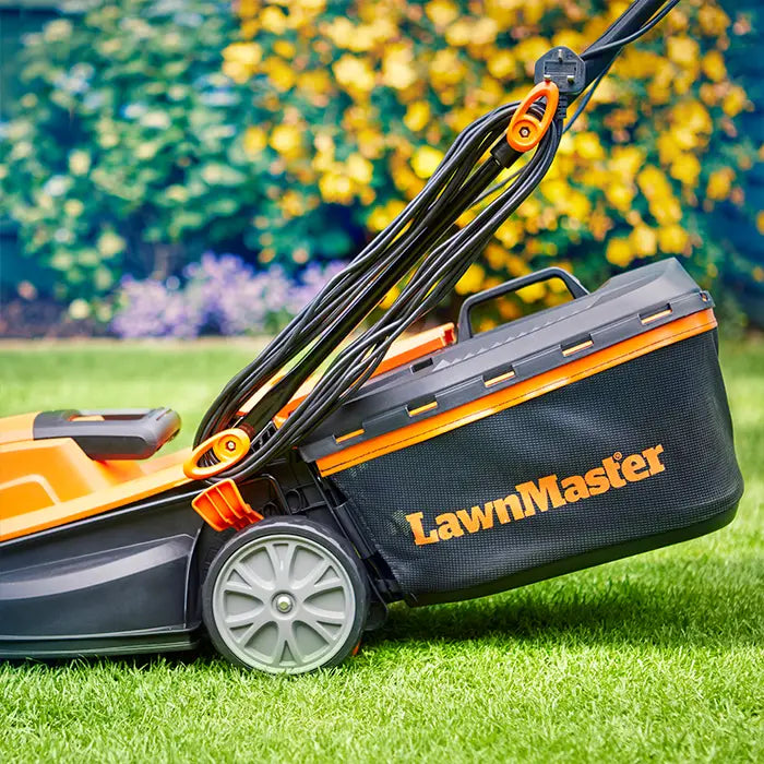 LawnMaster Electric 1400W 34cm Mower Combo with Long Power Cable