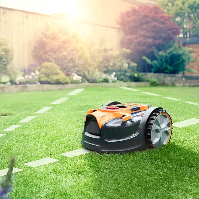 LawnMaster Robot OcuMow Mower in a UK Garden