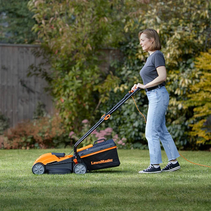 LawnMaster 32cm Electric Lawn Mower on UK Lawn
