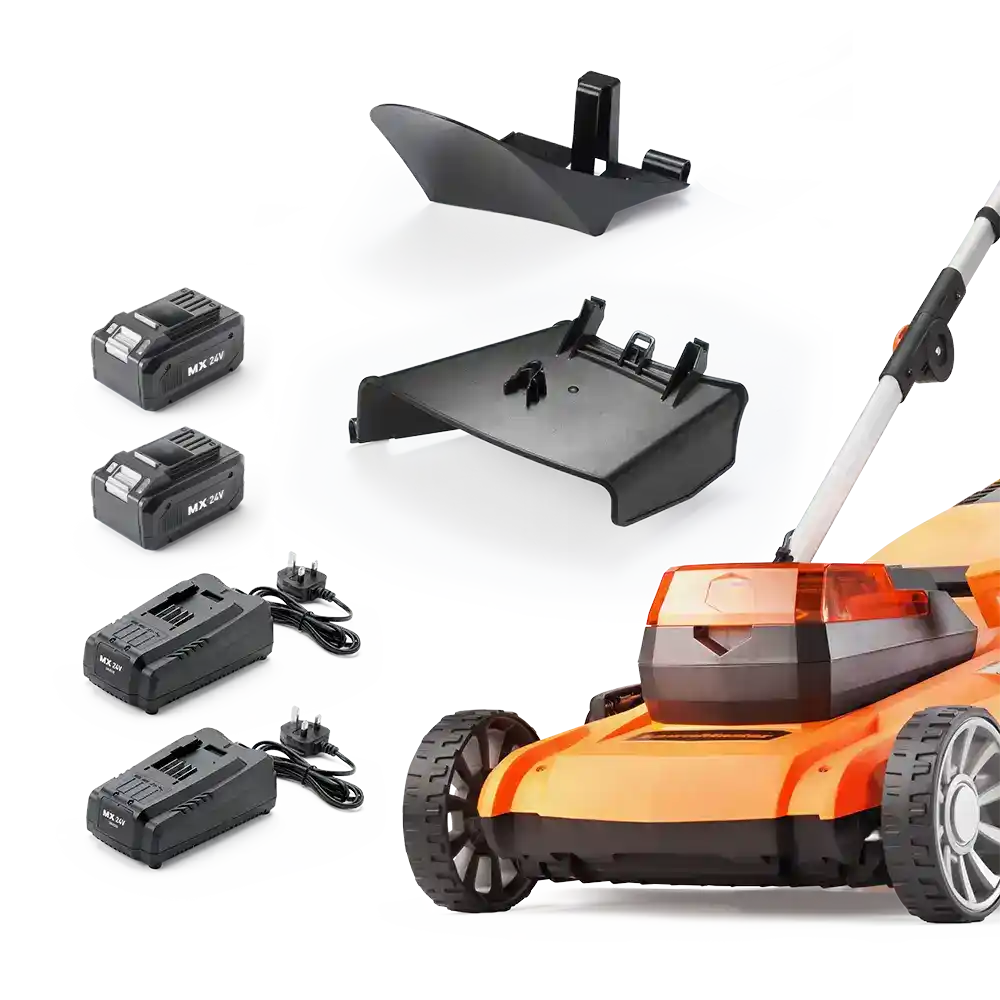 LawnMaster 48V 46cm Cordless Mower in the box