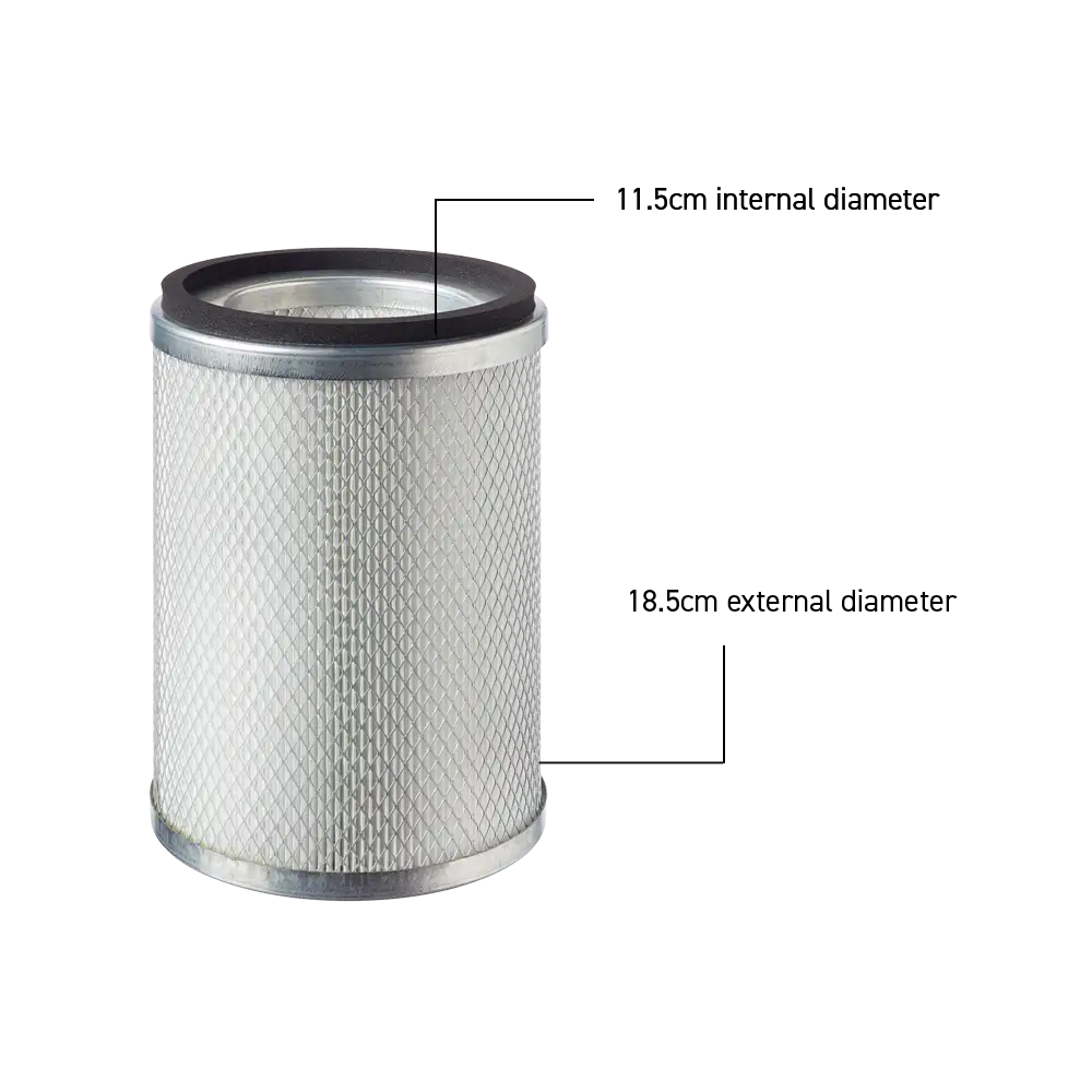 Vacmaster WD L38 HEPA Cartridge Filter diameter