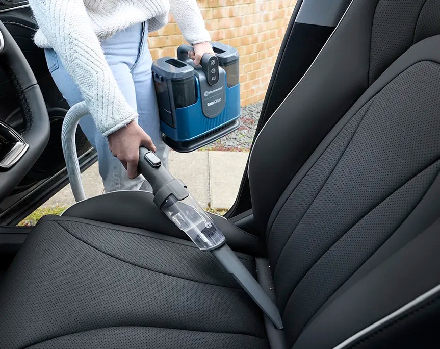 Vacmaster Spot Cleaner with dry vacuum crevice attachment cleaning car seats