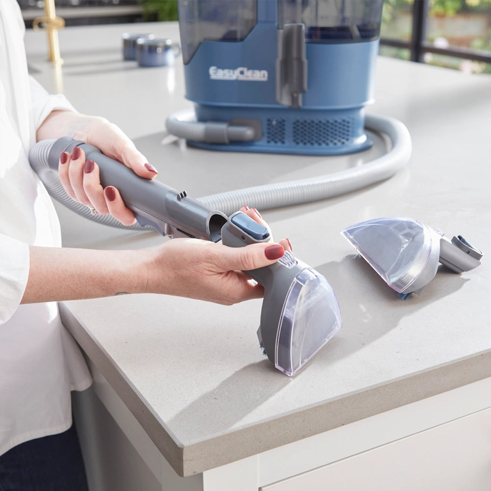 Vacmaster Carpet Spot Cleaner EasyClean two brush tools being swapped