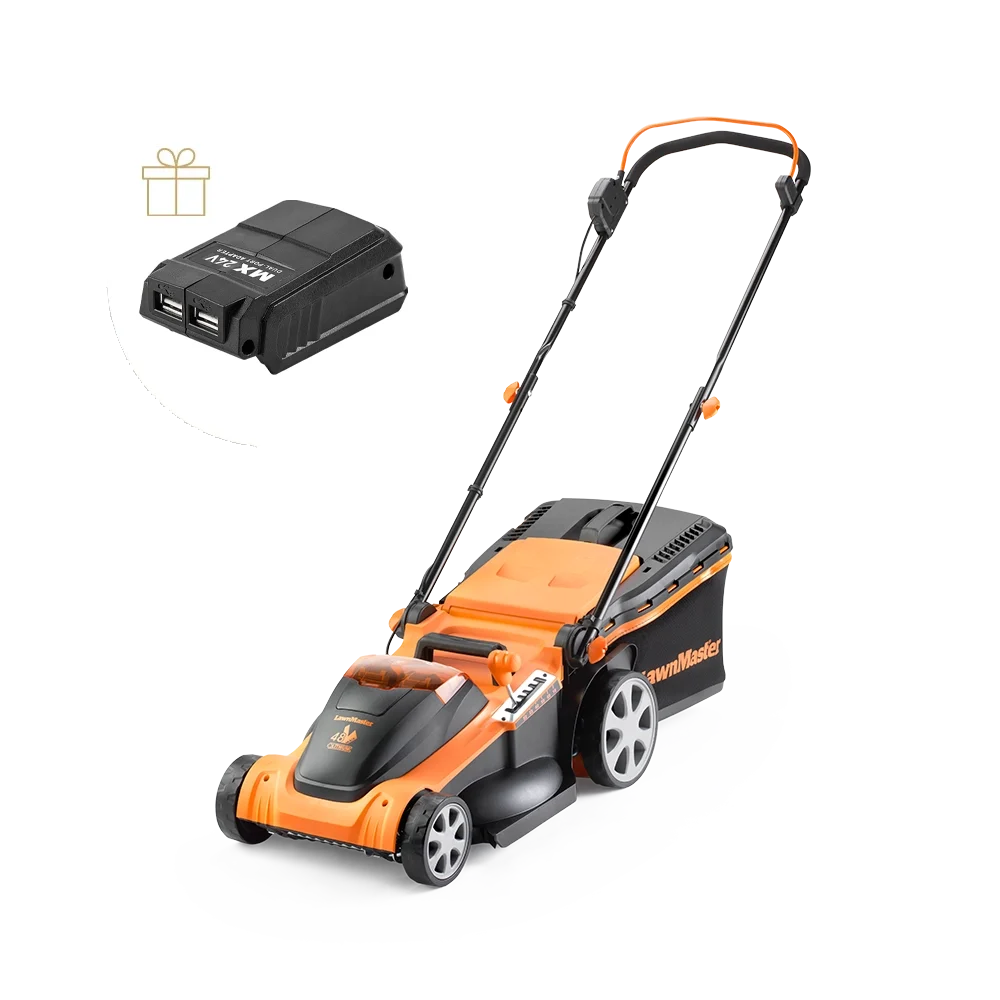 LawnMaster 48V 41cm Cordless Lawnmower by Cleva UK with free gift