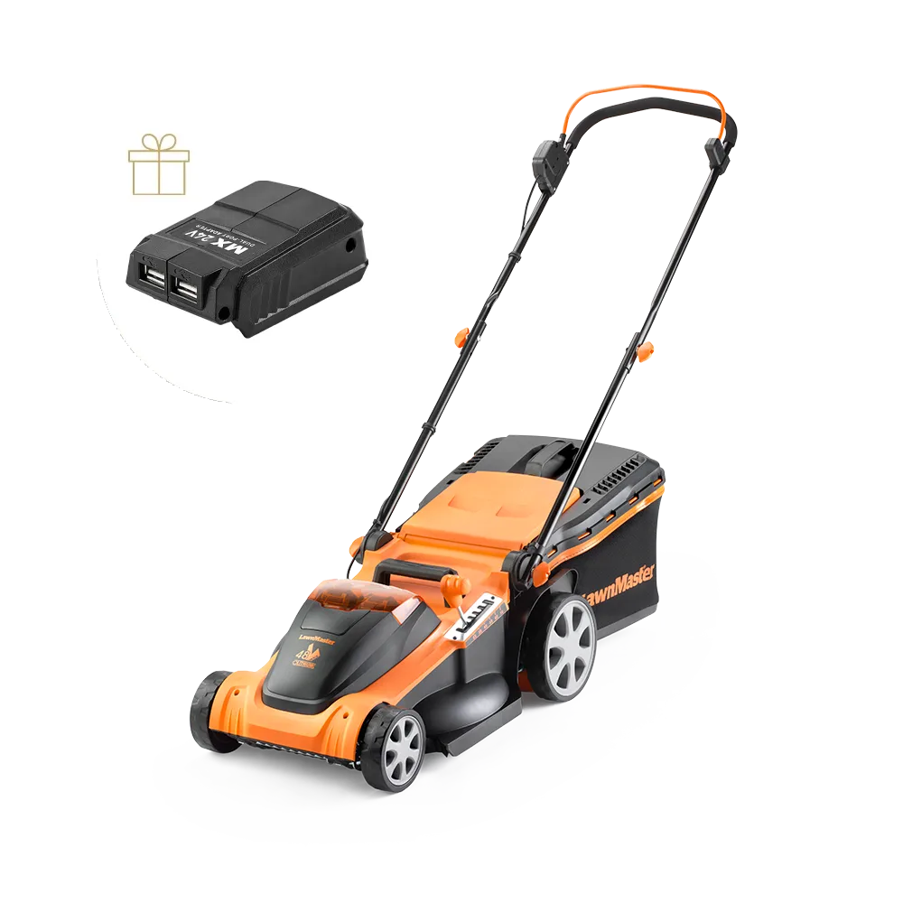 LawnMaster 48V 41cm Cordless Lawnmower by Cleva UK with free gift
