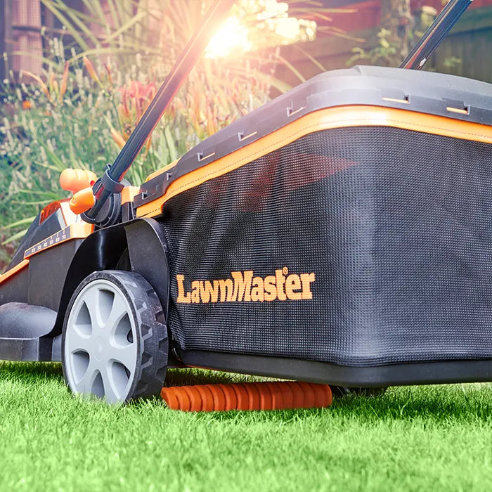 LawnMaster 48V 41cm Cordless Lawn Mower with rear roller