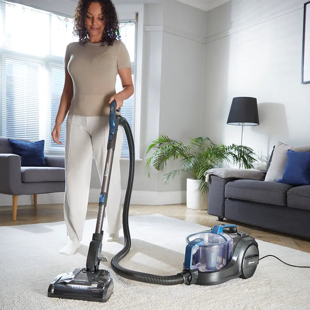 Vortica Vacuum Cleaner vacuuming carpet