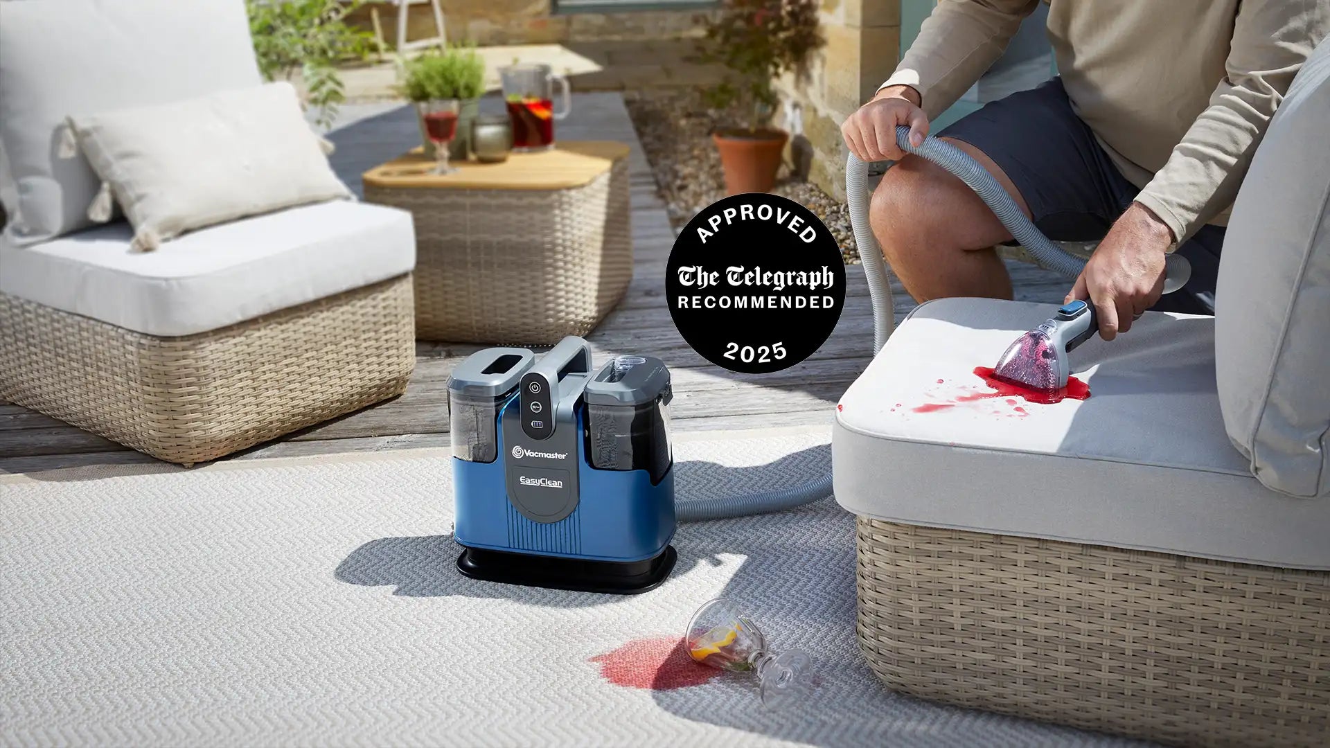 Vacmaster EasyClean Go Cordless Spot Cleaner in garden cleaning juice from upholstery Desktop