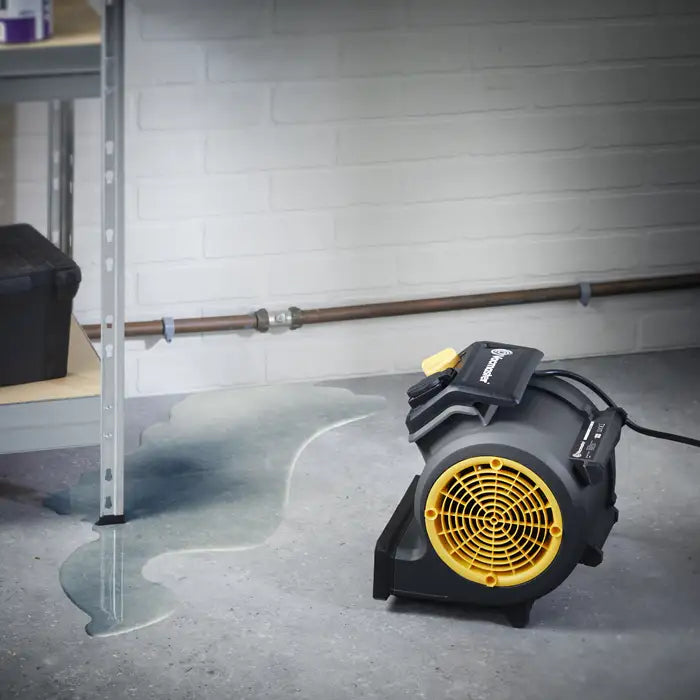 Vacmaster Floor Fan with 3 Tilt Positions in a UK Garage