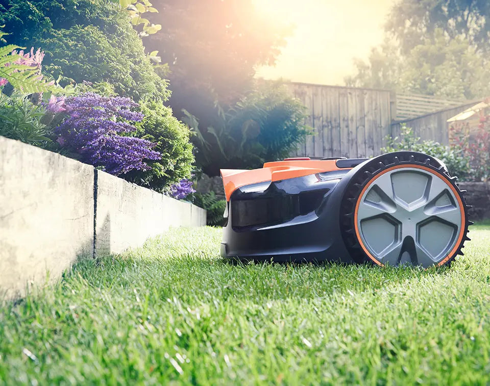 Drop and Mow Robot Mower on a Healthy UK Lawn
