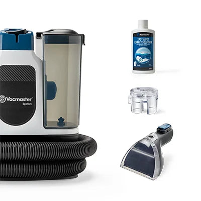 Vacmaster Spotlet in the box, cleaner, hose cleaning tool and reversible cleaning head