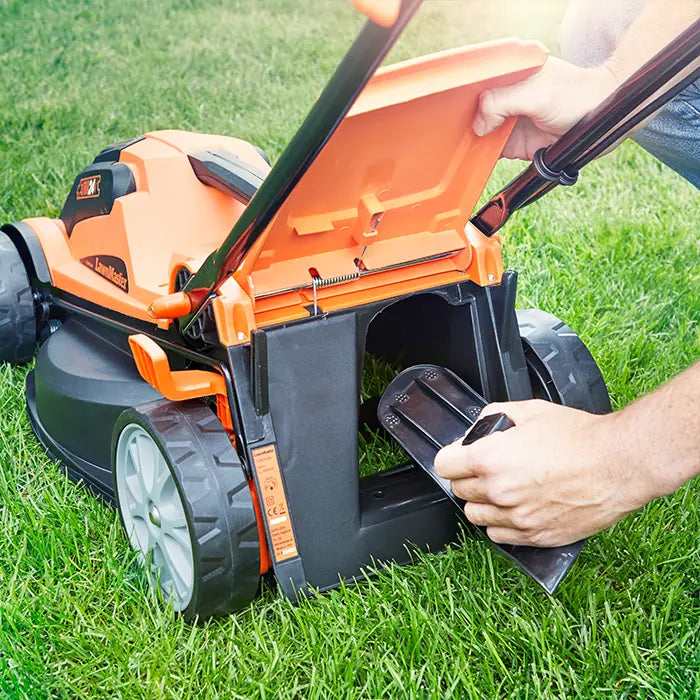 LawnMaster Cordless 34cm Lawn Mower Mulching Function