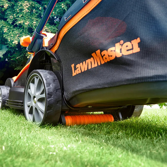 LawnMaster 37cm Cordless Lawn Mower Rear Roller