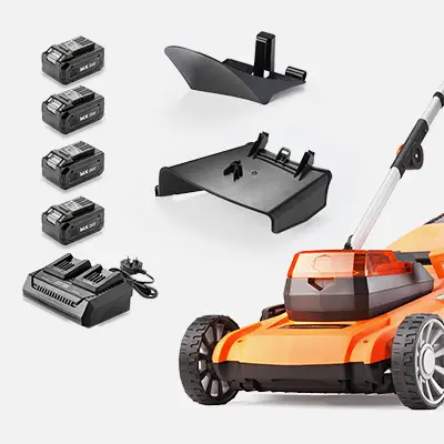 LawnMaster 48v 46cm cordless lawn mower in the box