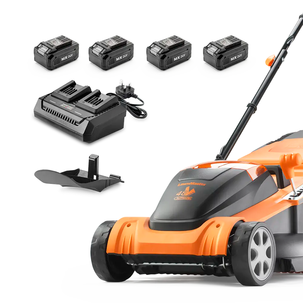 Cordless Lawn Mower LawnMaster in the box
