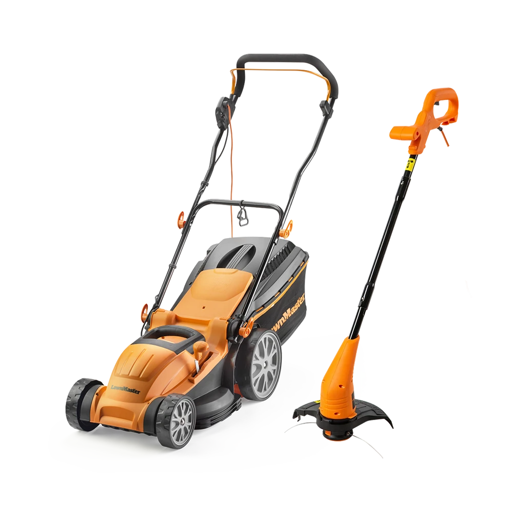 LawnMaster 1800W 40cm Electric Lawnmower and 25cm Grass Trimmer Set