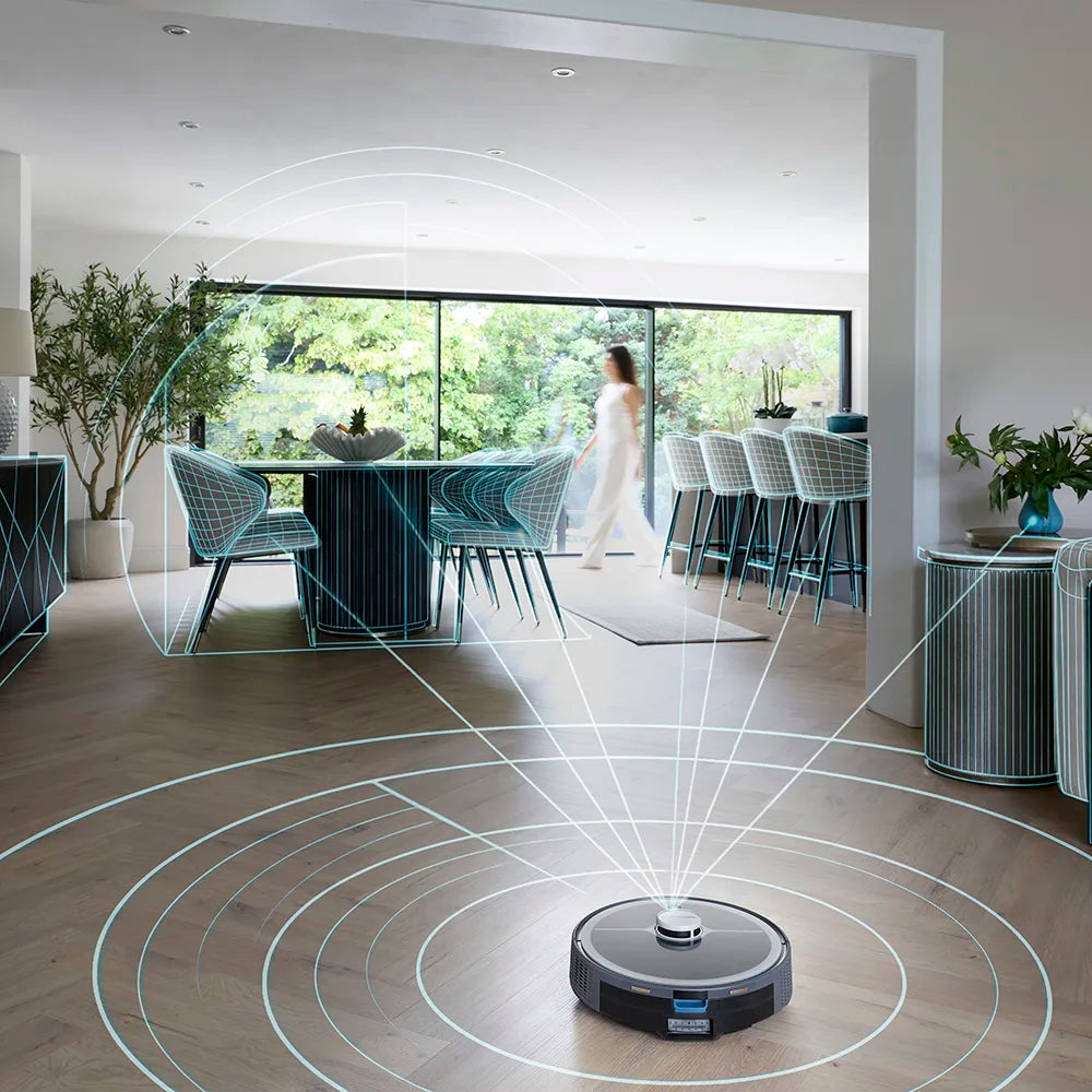 Vacmaster Robot Vacuum Cleaner with LiDAR smart Mapping in open plan house Vacmaster REi v10i