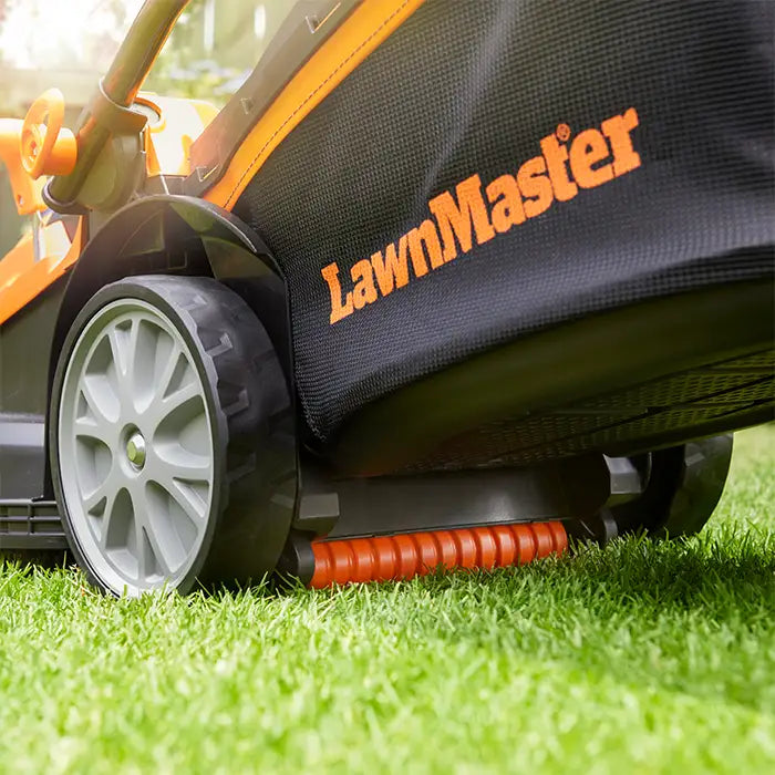 LawnMaster Electric Lawn Mower with Rear Roller