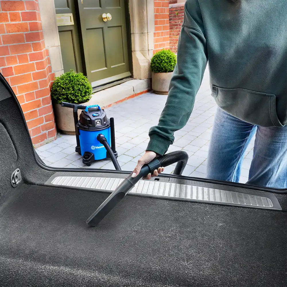 Vacmaster wet and dry vacuum cleaner with crevice nozzle attachment cleaning car 
