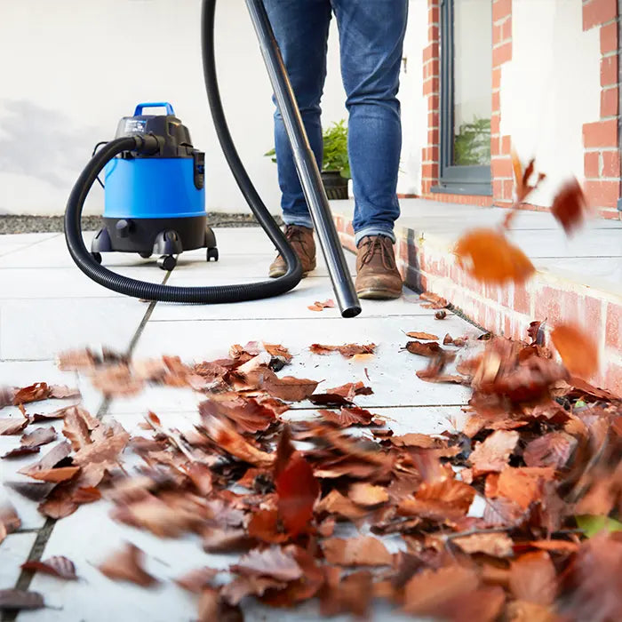 Vacmaster Multi 20 Blowing Leaves on a UK Patio