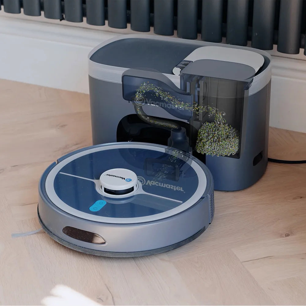 Robot Vacuum Cleaner Vacmaster REi v10i with self empty station emptying dust