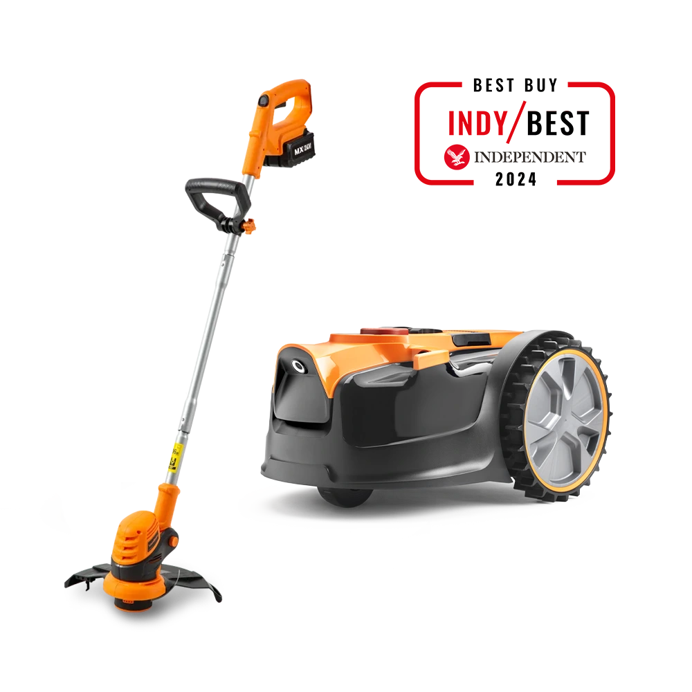 LawnMaster OcuMow® 16 MX 24V | Drop and Mow Robot Lawnmower and Cordless Grass Trimmer Set