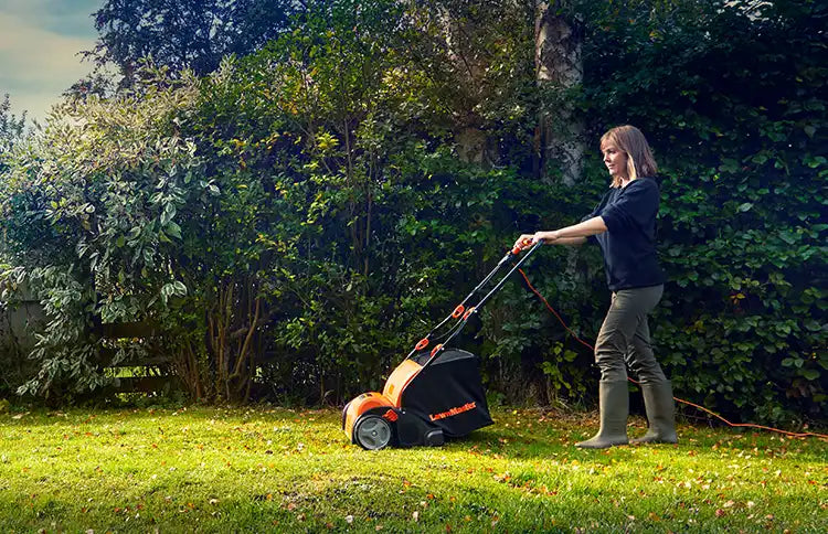 LawnMaster Scarifier in a UK Garden