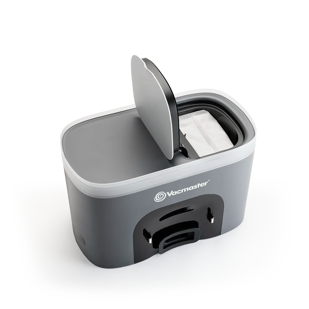Vacmaster Robot Vacuum Cleaner REi v10i charging station with dust bag revealed