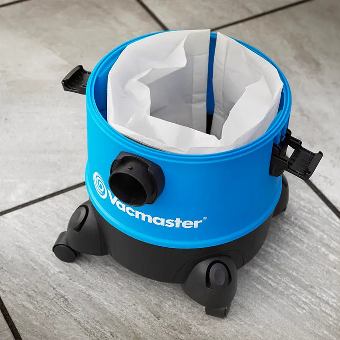 Vacmaster Garage Wet and Dry Vacuum with a Dust Bag Inserted