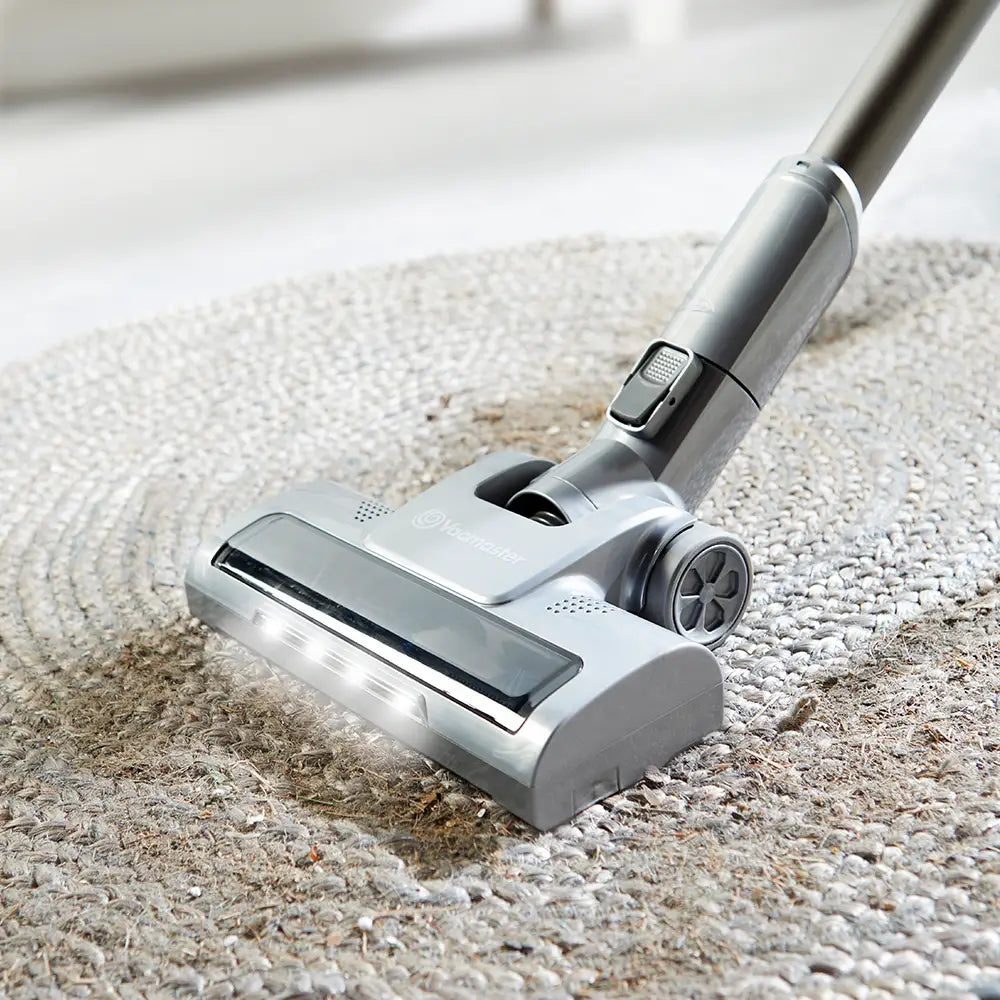 Vacmaster Orson Lite Cordless Vacuum using its powerful suction to clean a rug