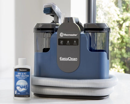 Vacmaste EasyClean Thermo guarantee spot cleaner on Uk kitchen worktop