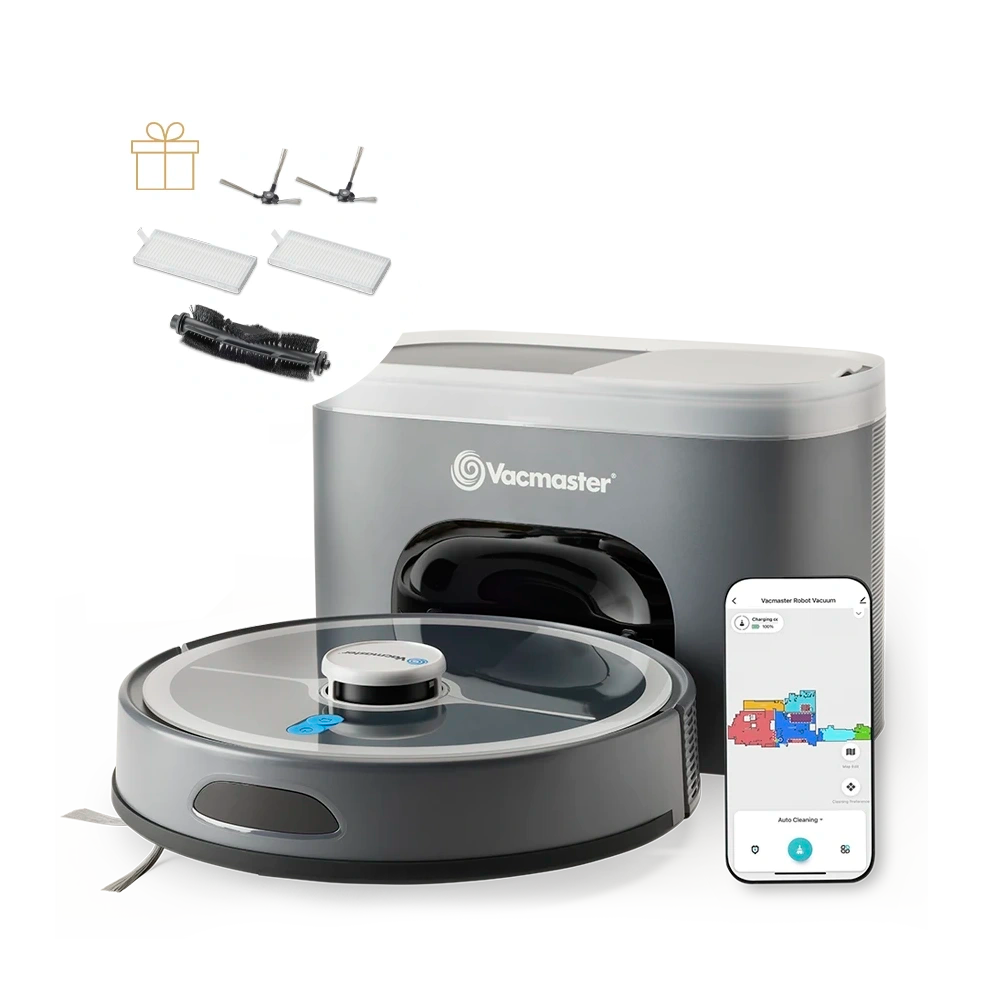 Vacmaster Robot Vacuum Cleaner with self empty station and App Vacmaster REi v10i with free gift