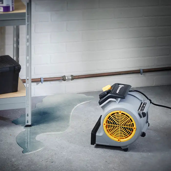 Vacmaster Floor Fan with 3 Tilt Positions in a UK Garage