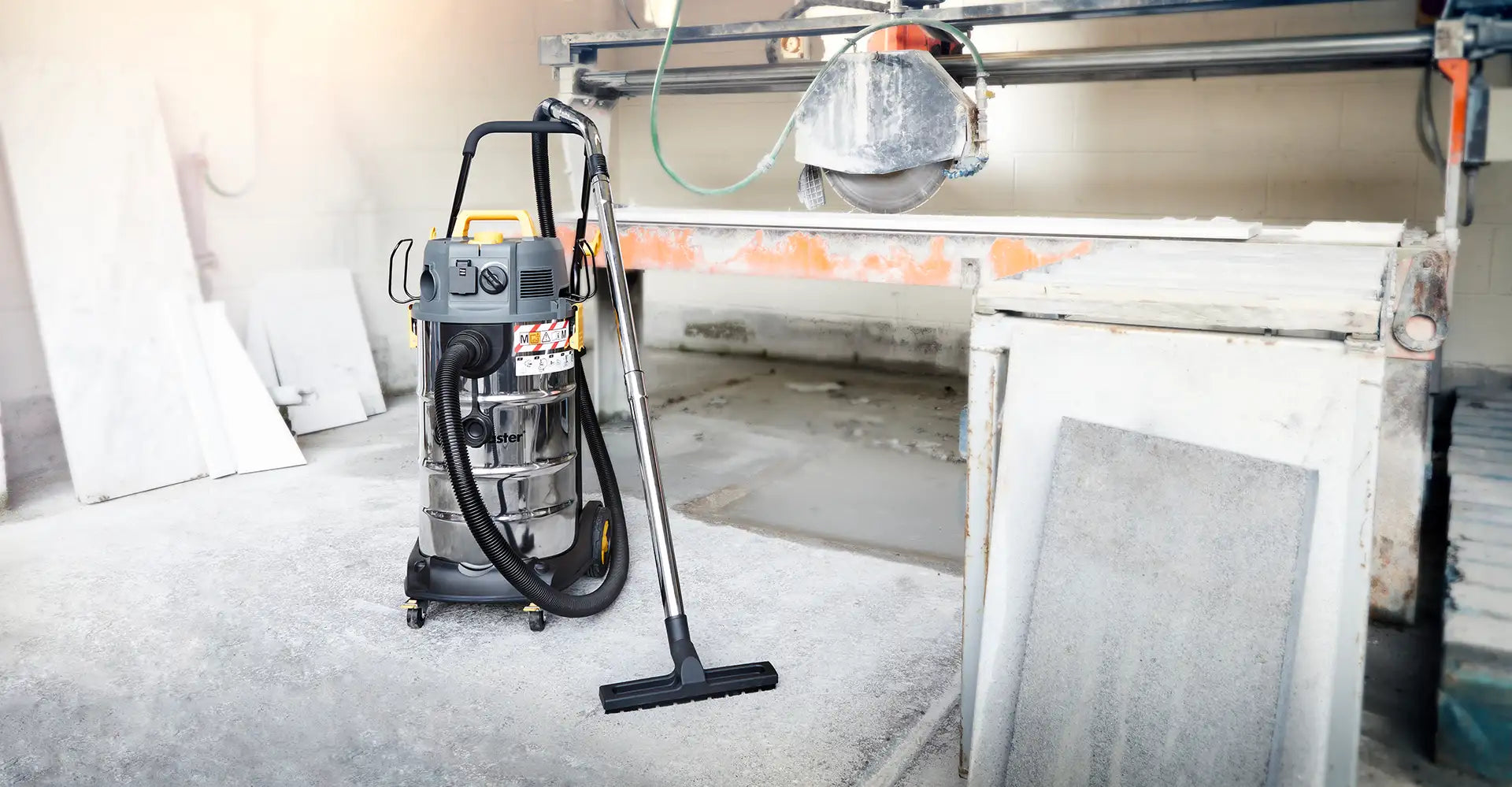 Vacmaster  M Class Dust Extractor vacuum cleaner in marble workshop