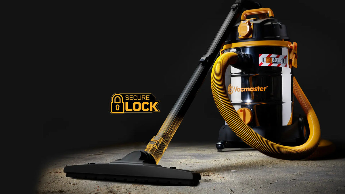 Secure Lock Accessories on Power WDL30 PTO 110V Wet and Dry Trade Vacuum Cleaner