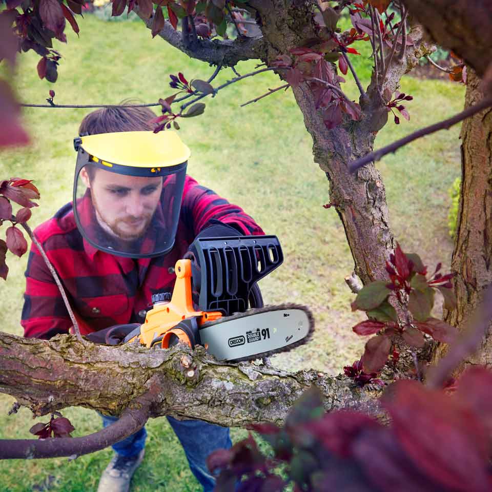 Cordless Chainsaw MX 24V LawnMaster sawing tree branch