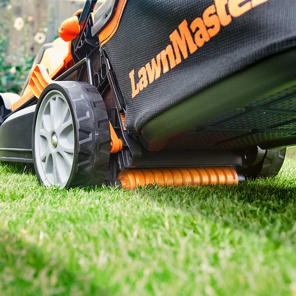 LawnMaster MX 24V 34cm Cordless Lawn Mower with Spare Battery