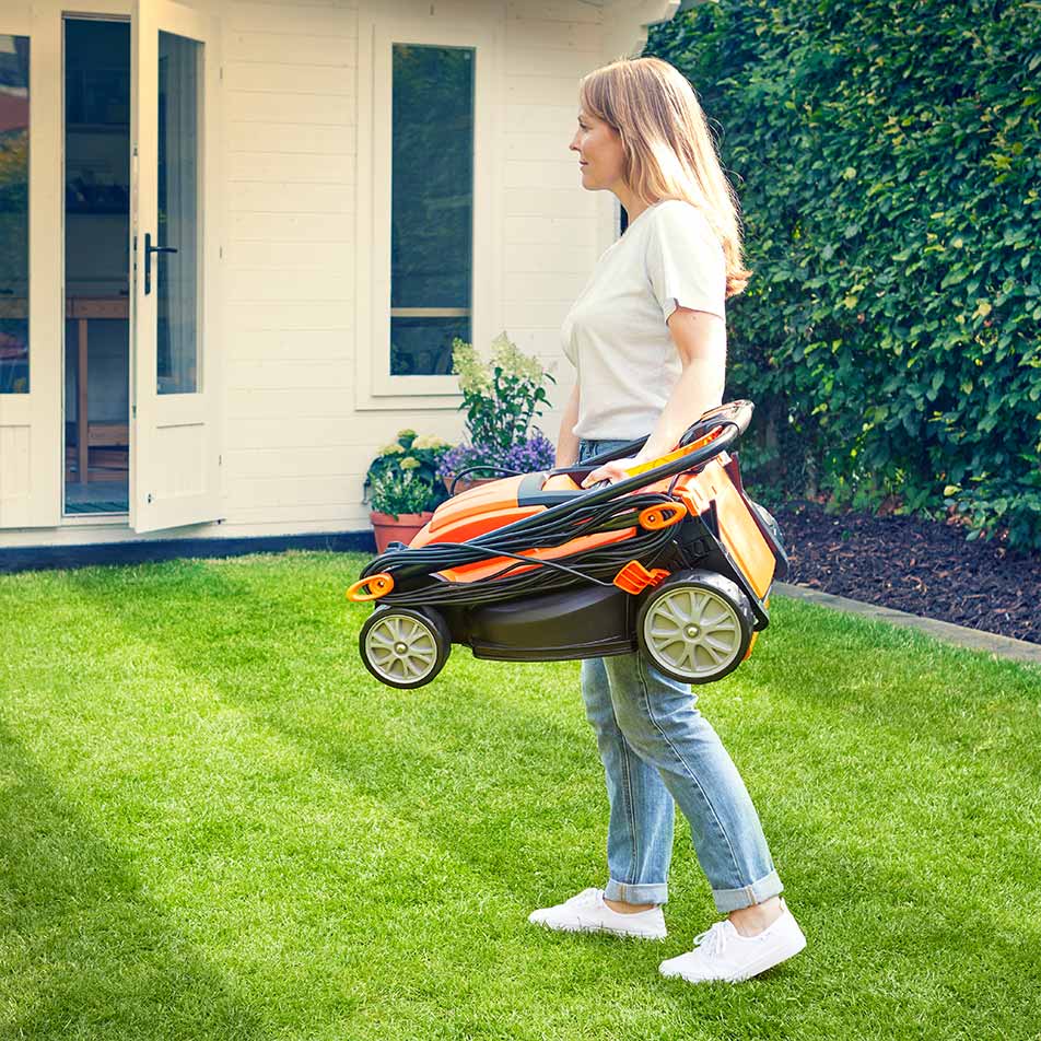 Lawn mower with roller on back best sale